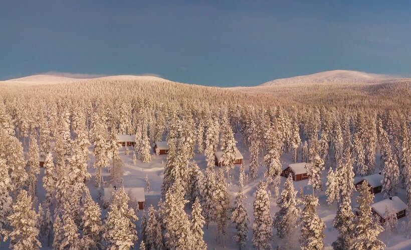 An aerial view of the lakeside resort of Jeris, Finland